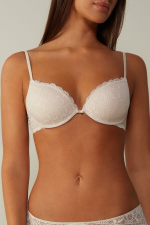 Intimissimi Bellissima Push-Up Lace BH Damen Weiß Rosa | MHD-896431