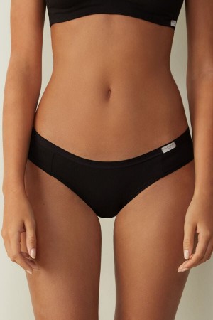 Intimissimi Cotton Höschen Damen Schwarz | HLP-432967