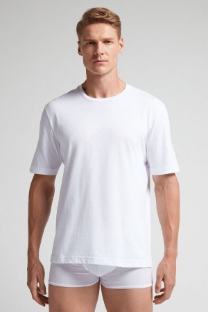 Intimissimi Cotton Jersey T-Shirt Herren Weiß | GHT-768195