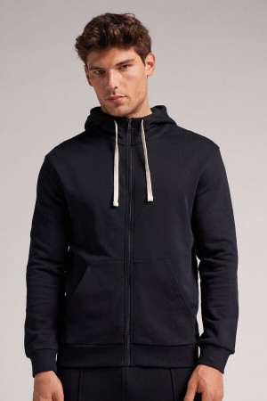 Intimissimi Cotton Zip Hoodie Herren Schwarz | UYL-294785