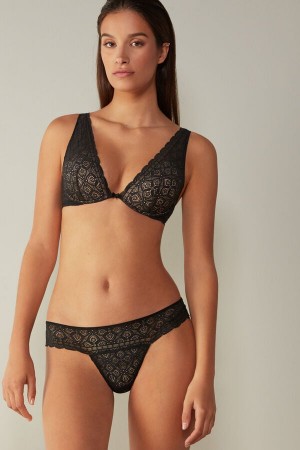 Intimissimi Elena Balconette Lace BH Damen Schwarz | FUE-510783