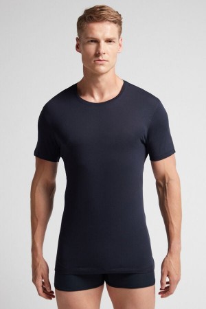 Intimissimi Extrafine Superior Cotton T-Shirt Herren Schwarz | OUQ-897350