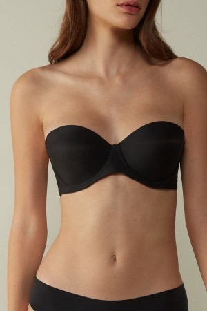 Intimissimi Giada Microfiber Bandeau BH Damen Schwarz | HKP-178624