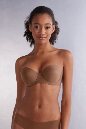 Intimissimi Giada Microfiber Bandeau BH Damen Dunkelbeige | PCL-652314