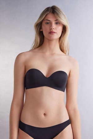 Intimissimi Gioia Bandeau Ultralight Microfiber BH Damen Schwarz | RVU-736519