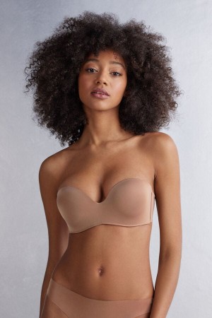 Intimissimi Gioia Bandeau Ultralight Microfiber BH Damen Dunkelbeige | FMO-645318