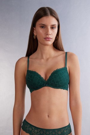 Intimissimi Gioia Super Push-Up Lace BH Damen Grün | BPT-659873