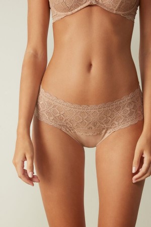 Intimissimi Lace And Cotton High Rise Höschen Damen Orange Beige | BDH-094751