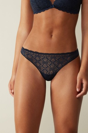 Intimissimi Lace And Microfiberzilian Slip Damen Blau | QNR-149708