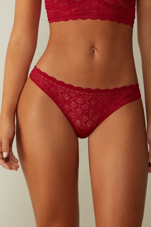 Intimissimi Lace And Microfiberzilian Slip Damen Rot | OUR-275364