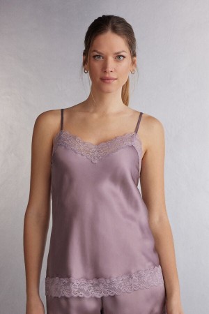 Intimissimi Lace And Silk Tanktop Damen Rosa | CDG-467015