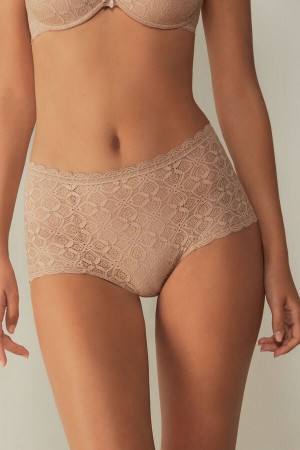 Intimissimi Lace High Waist Hipster Slip Damen Orange Beige | JBU-406175