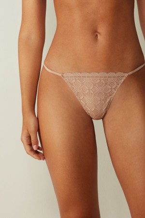 Intimissimi Lace String Tanga Damen Orange Beige | TPO-785920