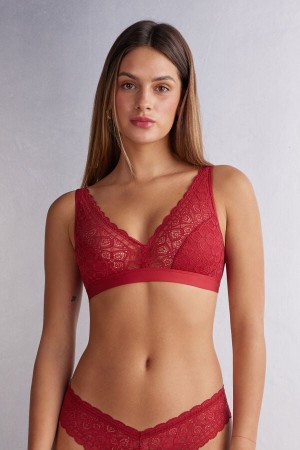 Intimissimi Lara Triangle Lace BH Damen Rot | FUH-354128