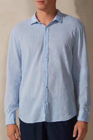 Intimissimi Linen And Cotton Hemd Herren Hellblau | LQB-764985