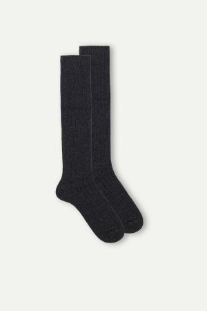 Intimissimi Long Gerippt Cashmere And Wolle Socken Herren Dunkelgrau | YSW-521406