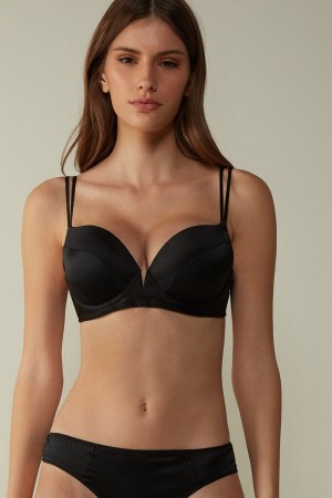 Intimissimi Mia Silk Super Push-Up BH Damen Schwarz | GCB-293064