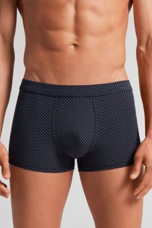 Intimissimi Micro Dot Natural Fresh Supima® Cotton Boxer Herren Schwarz | RXO-351047