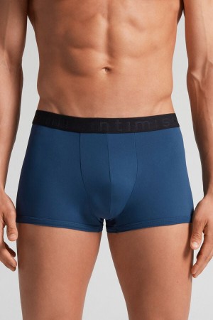 Intimissimi Microfiber Logo Kurze Hose Herren Blau Schwarz | FZJ-861523