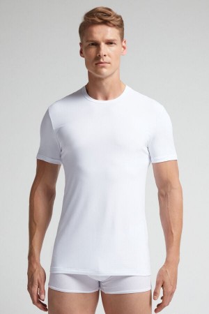 Intimissimi Microfiber T-Shirt Herren Weiß | QTF-402785