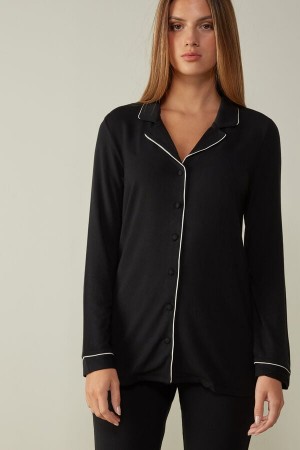 Intimissimi Micromodal Pyjama Damen Schwarz | OEV-014396