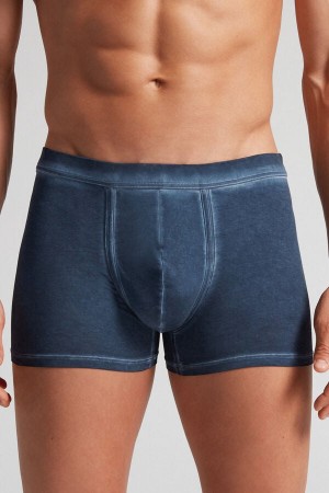 Intimissimi Natural Fresh Cotton Boxer Herren Navy | FLG-910435