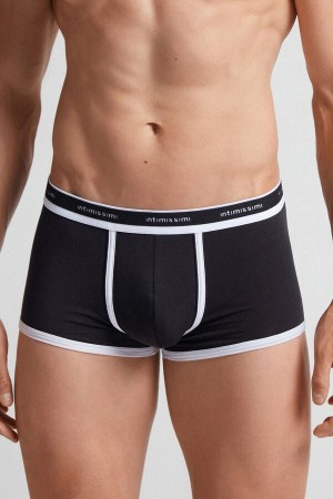 Intimissimi Natural Fresh Cotton Boxer Herren Schwarz | IJQ-614539