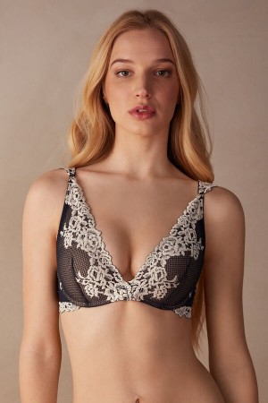 Intimissimi Pretty Flowers Giorgia Balconette BH Damen Tiefesblau Hellgelb | NXF-784163