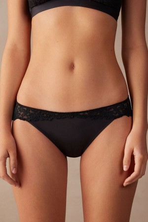 Intimissimi Pretty Flowers Höschen Damen Schwarz | FVC-506123