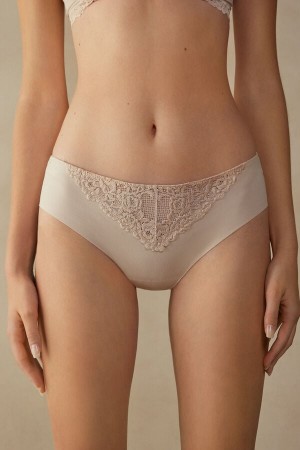 Intimissimi Pretty Flowers Seamless Cotton Höschen Damen Weiß Rosa | QHT-681742