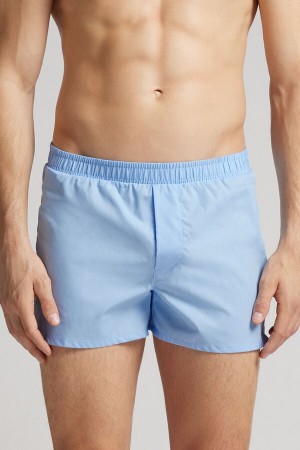 Intimissimi Print Detailed Boxer Herren Hellblau | IVX-294568