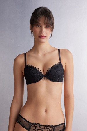 Intimissimi Queen Of Hearts Bellissima Push-Up BH Damen Schwarz | QXH-425809