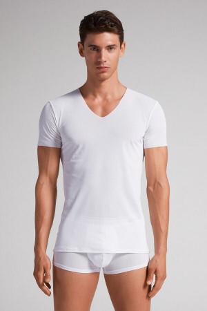 Intimissimi Seamless Micromesh T-Shirt Herren Weiß | RIO-843569