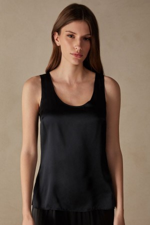 Intimissimi Silk And Modal Tanktop Damen Schwarz | FVS-578463