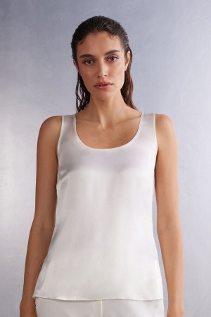 Intimissimi Silk And Modal Tanktop Damen Weiß | AMX-846957