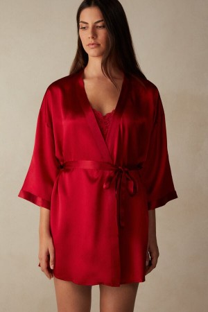 Intimissimi Silk Kimono Pyjama Damen Rot | VTP-095623