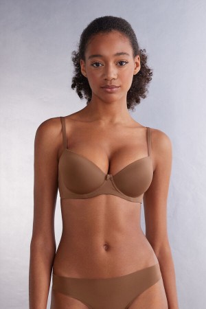 Intimissimi Sofia Microfiber Padded Balconette BH Damen Dunkelbeige | EGA-697083