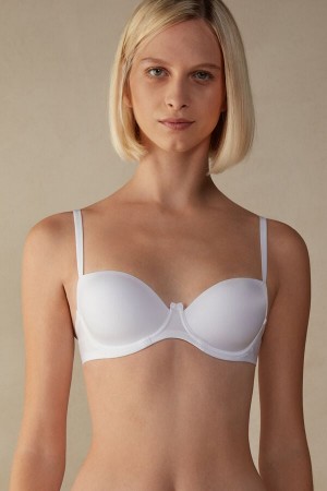 Intimissimi Sofia Natural Lift Balconette Ultralight Microfiber BH Damen Weiß | KNP-061978