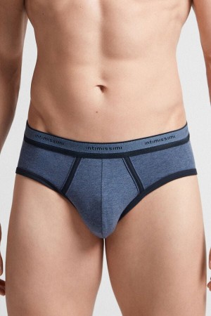 Intimissimi Superior Cotton Logo Slip Herren Blau Blau | RMZ-431256