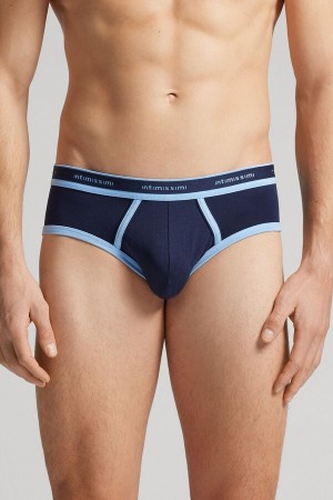 Intimissimi Superior Cotton Logo Slip Herren Navy | WCB-152843