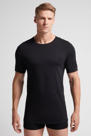 Intimissimi Superior Cotton T-Shirt Herren Schwarz | FGN-752091