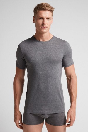 Intimissimi Superior Cotton T-Shirt Herren Tiefesgrau | JKR-609512