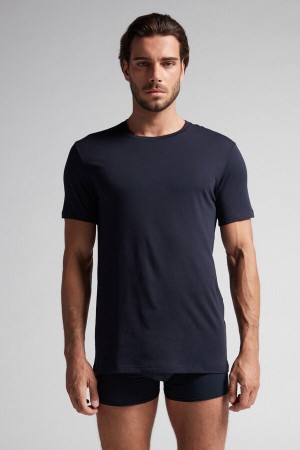 Intimissimi Superior Cotton T-Shirt Herren Schwarz | BSQ-803541