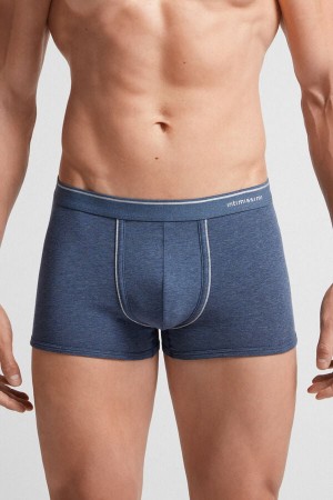 Intimissimi Superior Cotton With Exposed Elastic Boxer Herren Blau Hellgrau | KIQ-695320