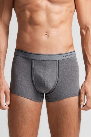 Intimissimi Superior Cotton With Exposed Elastic Boxer Herren Tiefesgrau Blau | NTS-345679