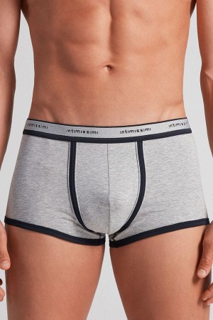 Intimissimi Superior Cotton With Logo Boxer Herren Hellgrau Blau | LHQ-509816