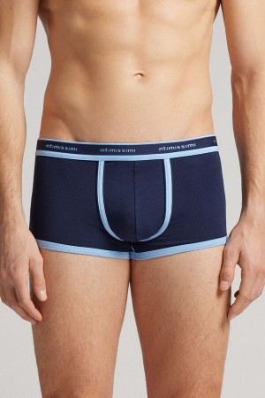 Intimissimi Superior Cotton With Logo Boxer Herren Navy | UFS-415937