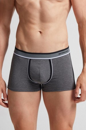 Intimissimi Two-Tone Superior Cotton Boxer Herren Tiefesgrau Schwarz | DJB-520389