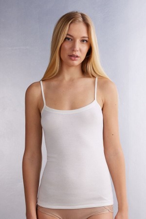 Intimissimi Wool Cotton Camisole Tanktop Damen Weiß | XYW-091258