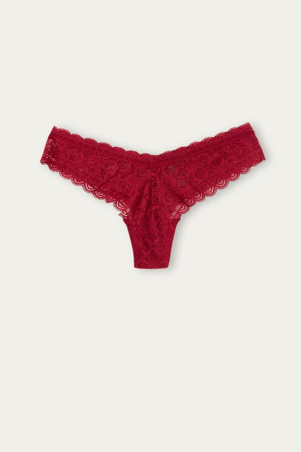 Intimissimi 80s-Style Lacezilian Slip Damen Rot | PIG-206971